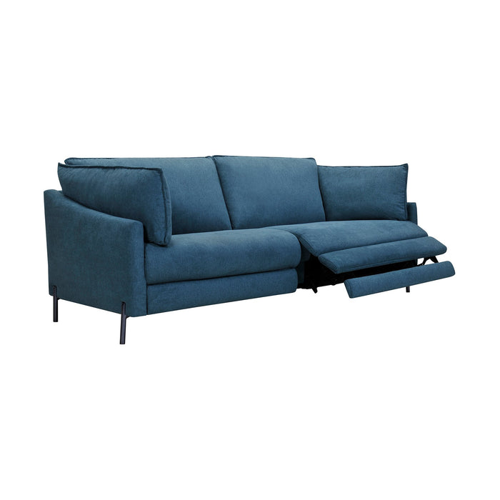 Juliett 80" Modern Blue Fabric Sofa with Power Footrest