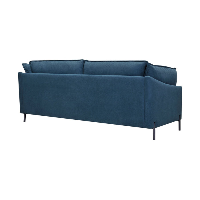 Juliett 80" Modern Blue Fabric Sofa with Power Footrest