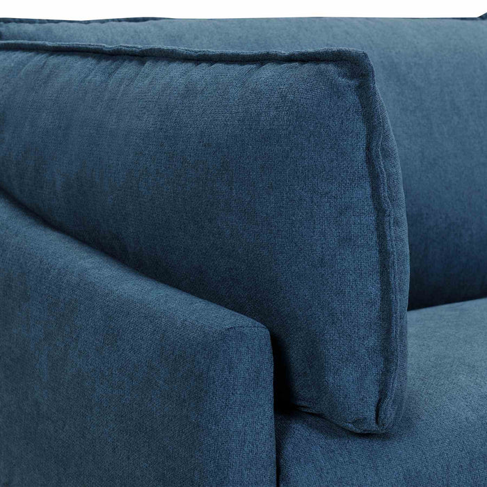 Juliett 80" Modern Blue Fabric Sofa with Power Footrest