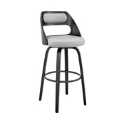 Julius 26" Gray Faux Leather and Black Wood Bar Stool - Furniture City (CA)l
