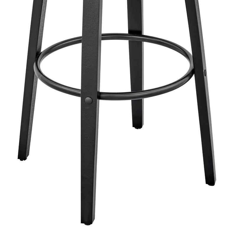 Julius 30" Gray Faux Leather and Black Wood Bar Stool - Furniture City (CA)l