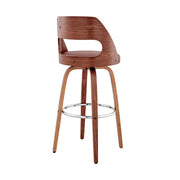Julius 26" Brown Faux Leather and Walnut Wood Bar Stool - Furniture City (CA)l