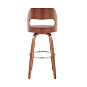Julius 26" Brown Faux Leather and Walnut Wood Bar Stool - Furniture City (CA)l