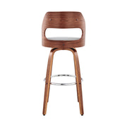 Julius 30" Gray Faux Leather and Walnut Wood Bar Stool - Furniture City (CA)l