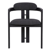 Jazmin Contemporary Dining Chair in Black Brushed Wood Finish and Charcoal Fabric - Set of 2 - Furniture City (CA)l