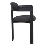 Jazmin Contemporary Dining Chair in Black Brushed Wood Finish and Charcoal Fabric - Set of 2 - Furniture City (CA)l