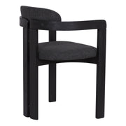 Jazmin Contemporary Dining Chair in Black Brushed Wood Finish and Charcoal Fabric - Set of 2 - Furniture City (CA)l