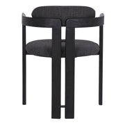 Jazmin Contemporary Dining Chair in Black Brushed Wood Finish and Charcoal Fabric - Set of 2 - Furniture City (CA)l