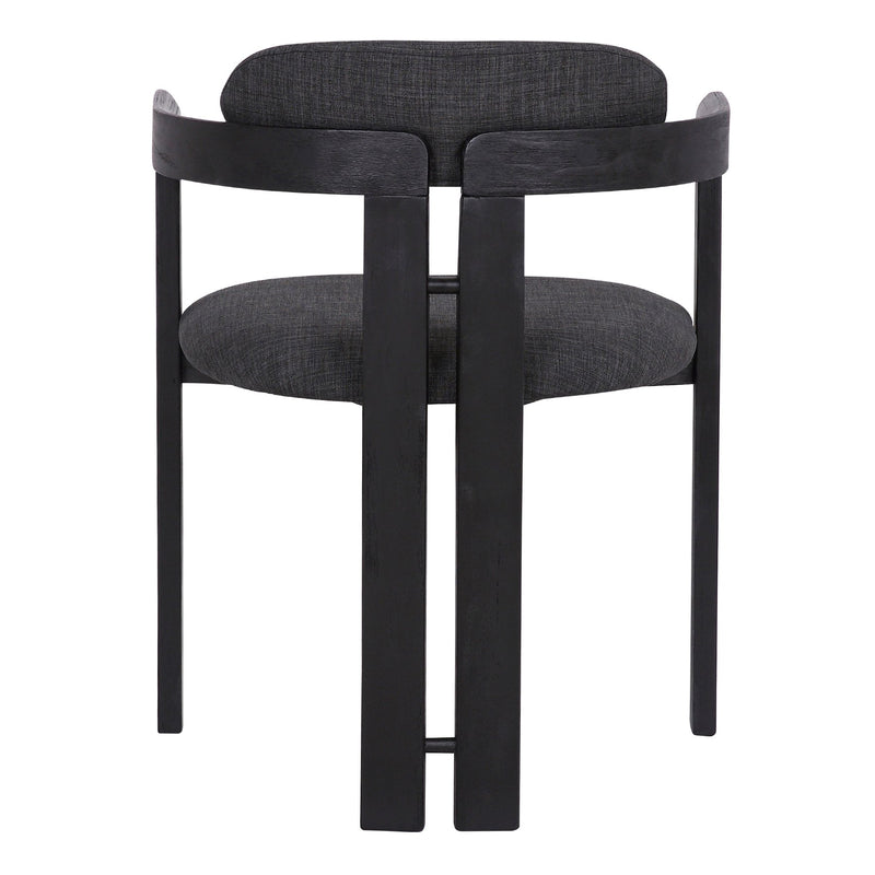 Jazmin Contemporary Dining Chair in Black Brushed Wood Finish and Charcoal Fabric - Set of 2 - Furniture City (CA)l