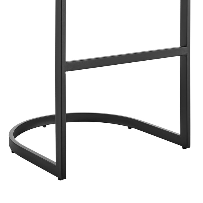 Katherine Counter Stool in Black Metal with Gray Faux Leather