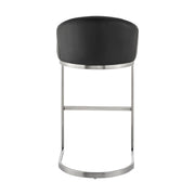 Katherine 30" Bar Stool in Brushed Stainless Steel with Black Faux Leather - Furniture City (CA)l