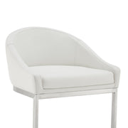 Katherine 26" Counter Stool in Brushed Stainless Steel with White Faux Leather - Furniture City (CA)l