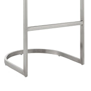Katherine 30" Bar Stool in Brushed Stainless Steel with White Faux Leather - Furniture City (CA)l
