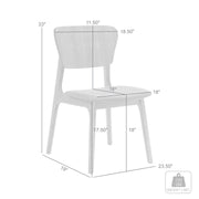 Kalia Wood Dining Chair in Walnut Finish with Blue Fabric - Set of 2 - Furniture City (CA)l