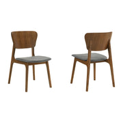 Kalia Wood Dining Chair in Walnut Finish with Charcoal Fabric - Set of 2 - Furniture City (CA)l