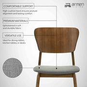 Kalia Wood Dining Chair in Walnut Finish with Charcoal Fabric - Set of 2 - Furniture City (CA)l