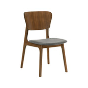 Kalia Wood Dining Chair in Walnut Finish with Charcoal Fabric - Set of 2 - Furniture City (CA)l
