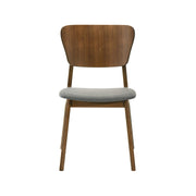 Kalia Wood Dining Chair in Walnut Finish with Charcoal Fabric - Set of 2 - Furniture City (CA)l
