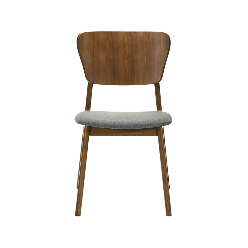 Kalia Wood Dining Chair in Walnut Finish with Charcoal Fabric - Set of 2 - Furniture City (CA)l