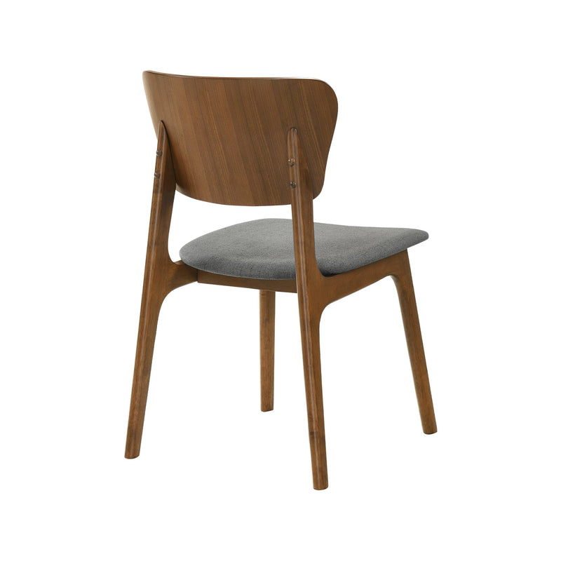 Kalia Wood Dining Chair in Walnut Finish with Charcoal Fabric - Set of 2 - Furniture City (CA)l