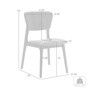 Kalia Wood Dining Chair in Walnut Finish with Charcoal Fabric - Set of 2 - Furniture City (CA)l