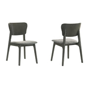 Kalia Wood Dining Chair in Gray Finish with Gray Fabric - Set of 2 - Furniture City (CA)l