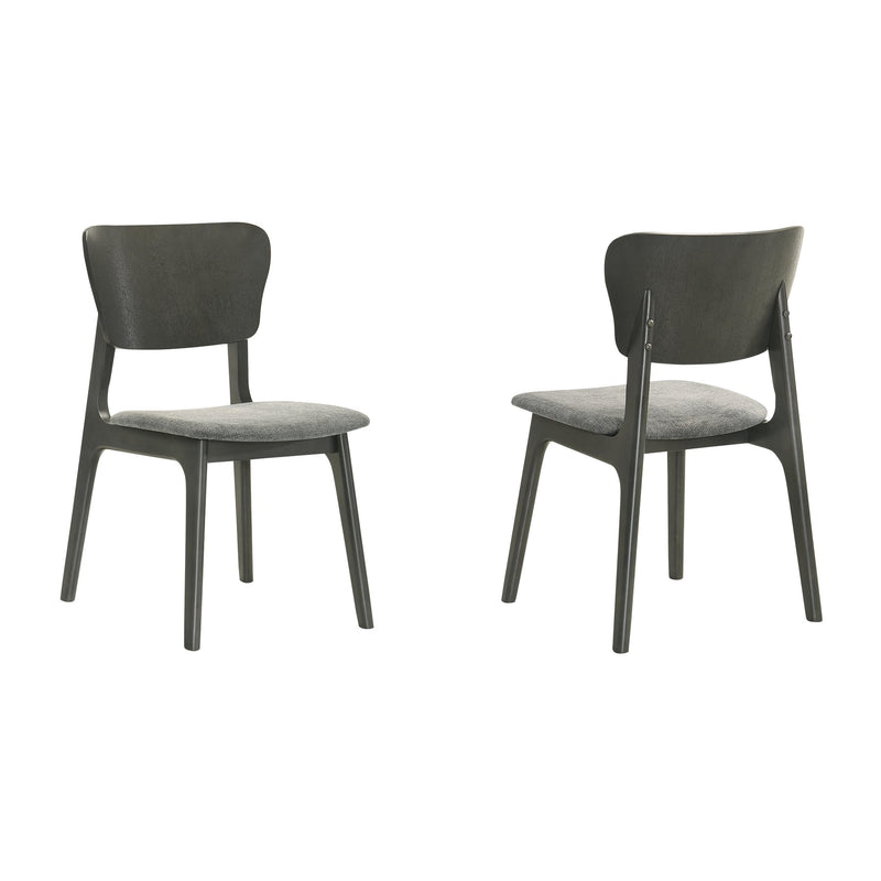 Kalia Wood Dining Chair in Gray Finish with Gray Fabric - Set of 2 - Furniture City (CA)l