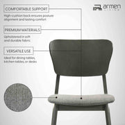 Kalia Wood Dining Chair in Gray Finish with Gray Fabric - Set of 2 - Furniture City (CA)l