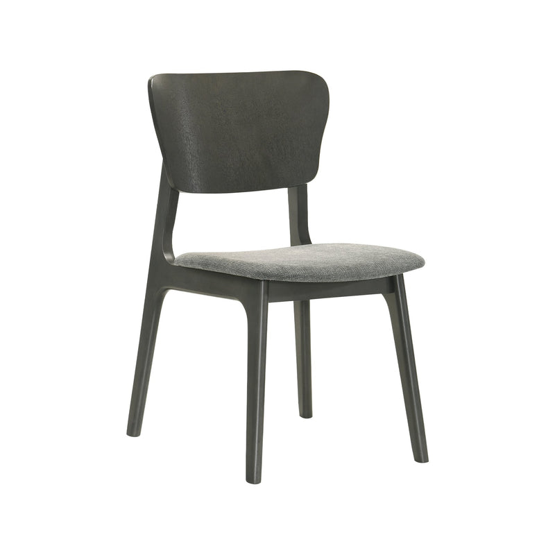 Kalia Wood Dining Chair in Gray Finish with Gray Fabric - Set of 2 - Furniture City (CA)l