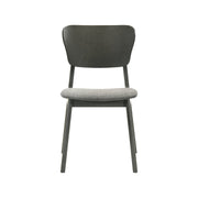 Kalia Wood Dining Chair in Gray Finish with Gray Fabric - Set of 2 - Furniture City (CA)l