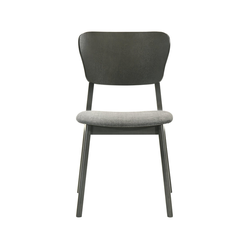 Kalia Wood Dining Chair in Gray Finish with Gray Fabric - Set of 2 - Furniture City (CA)l