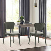 Kalia Wood Dining Chair in Gray Finish with Gray Fabric - Set of 2 - Furniture City (CA)l