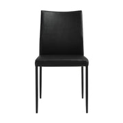 Kash Upholstered Dining Chair in Black Faux Leather with Black Metal Legs - Set of 2 - Furniture City (CA)l