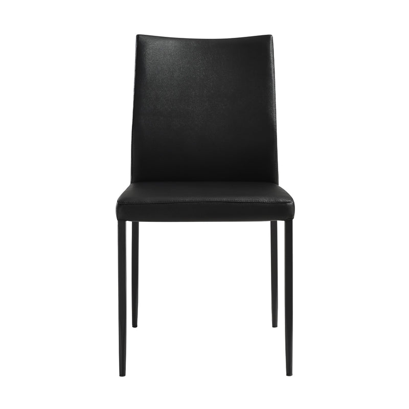 Kash Upholstered Dining Chair in Black Faux Leather with Black Metal Legs - Set of 2 - Furniture City (CA)l