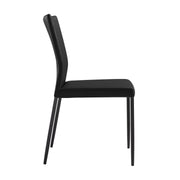 Kash Upholstered Dining Chair in Black Faux Leather with Black Metal Legs - Set of 2 - Furniture City (CA)l