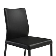 Kash Upholstered Dining Chair in Black Faux Leather with Black Metal Legs - Set of 2 - Furniture City (CA)l
