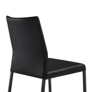 Kash Upholstered Dining Chair in Black Faux Leather with Black Metal Legs - Set of 2 - Furniture City (CA)l