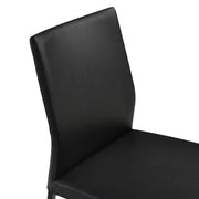 Kash Upholstered Dining Chair in Black Faux Leather with Black Metal Legs - Set of 2 - Furniture City (CA)l