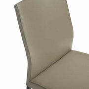 Kash Upholstered Dining Chair in Taupe Gray Faux Leather and Black Metal Legs - Set of 2 - Furniture City (CA)l