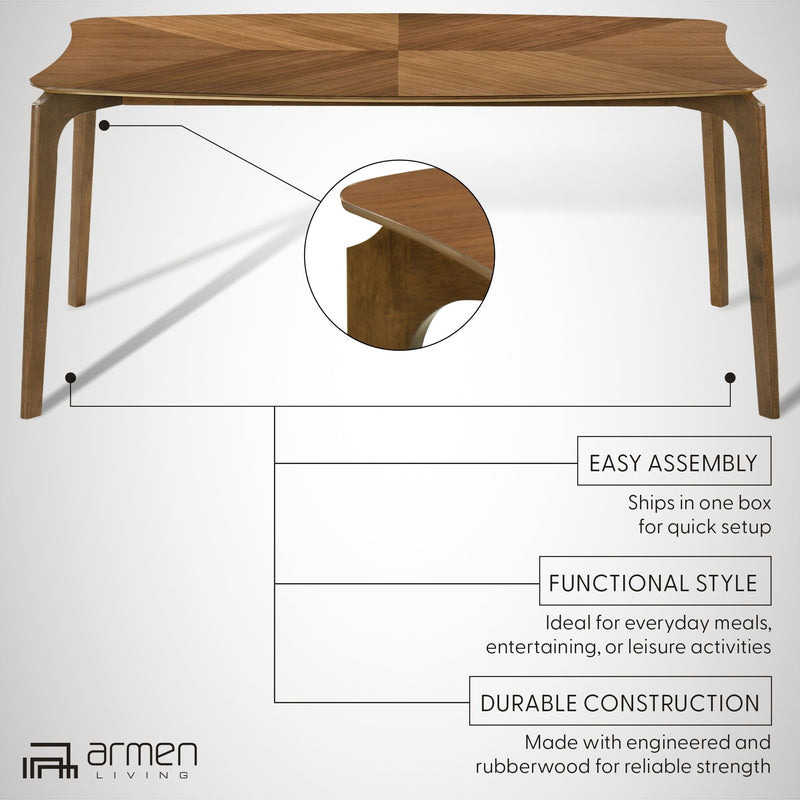 Kalia Wood Dining Table in Walnut Finish - Furniture City (CA)l