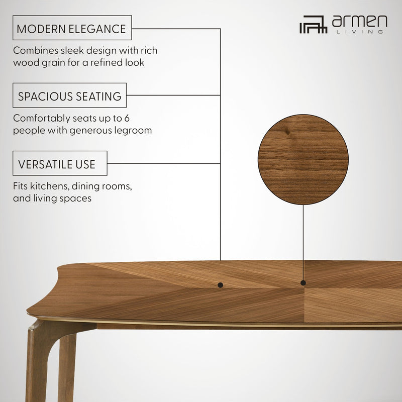 Kalia Wood Dining Table in Walnut Finish - Furniture City (CA)l