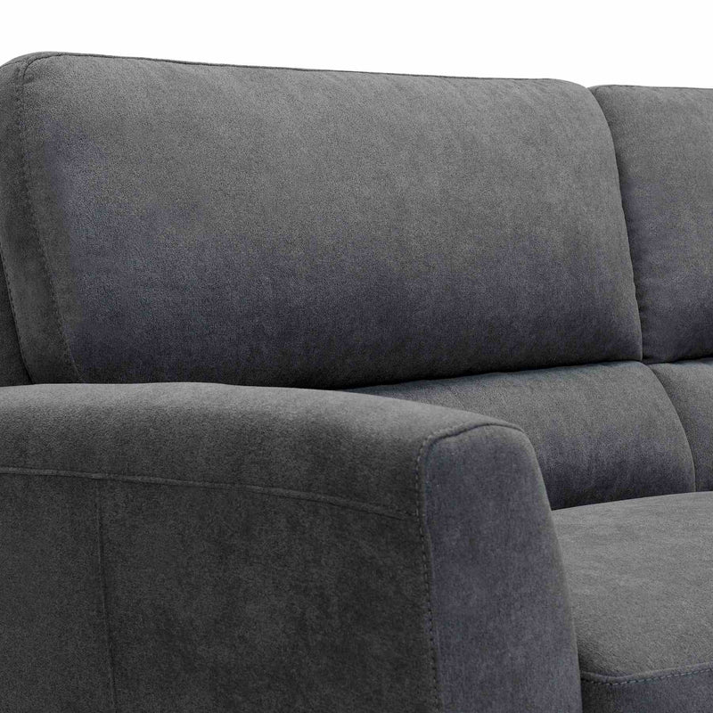 Kester 81" Square Arm Dark Gray Fabric Sofa - Furniture City (CA)l