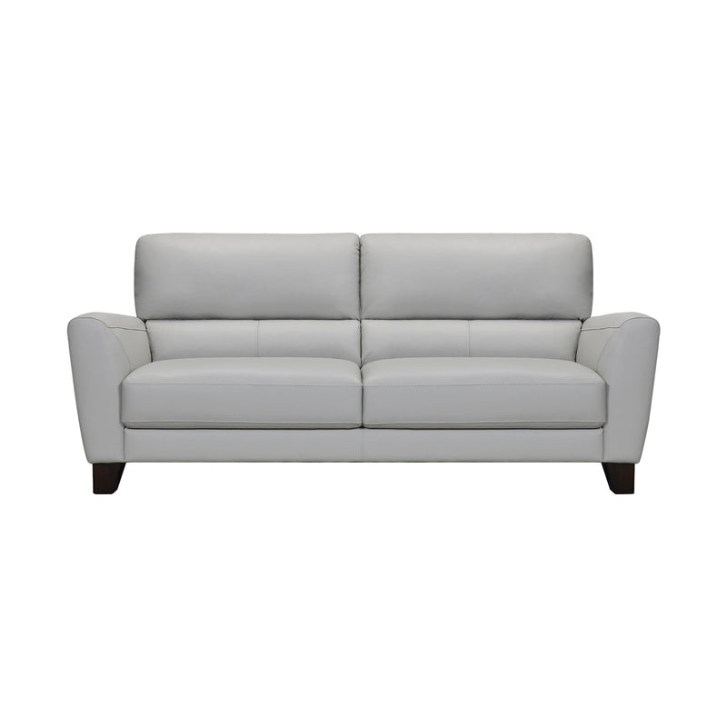 Kester 81" Square Arm Dove Gray Genuine Leather Sofa - Furniture City (CA)l