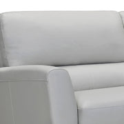 Kester 81" Square Arm Dove Gray Genuine Leather Sofa - Furniture City (CA)l