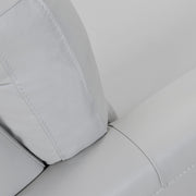 Kester 81" Square Arm Dove Gray Genuine Leather Sofa - Furniture City (CA)l