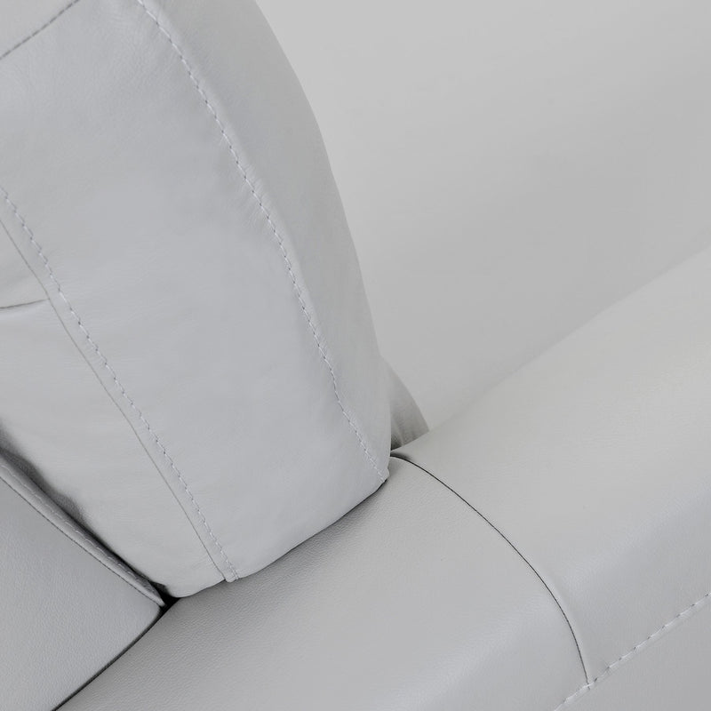 Kester 81" Square Arm Dove Gray Genuine Leather Sofa - Furniture City (CA)l
