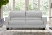 Kester 81" Square Arm Dove Gray Genuine Leather Sofa - Furniture City (CA)l