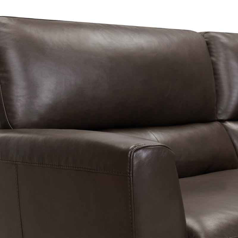 Kester 81" Square Arm Espresso Genuine Leather Sofa - Furniture City (CA)l