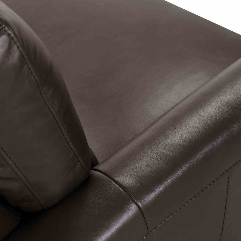Kester 81" Square Arm Espresso Genuine Leather Sofa - Furniture City (CA)l