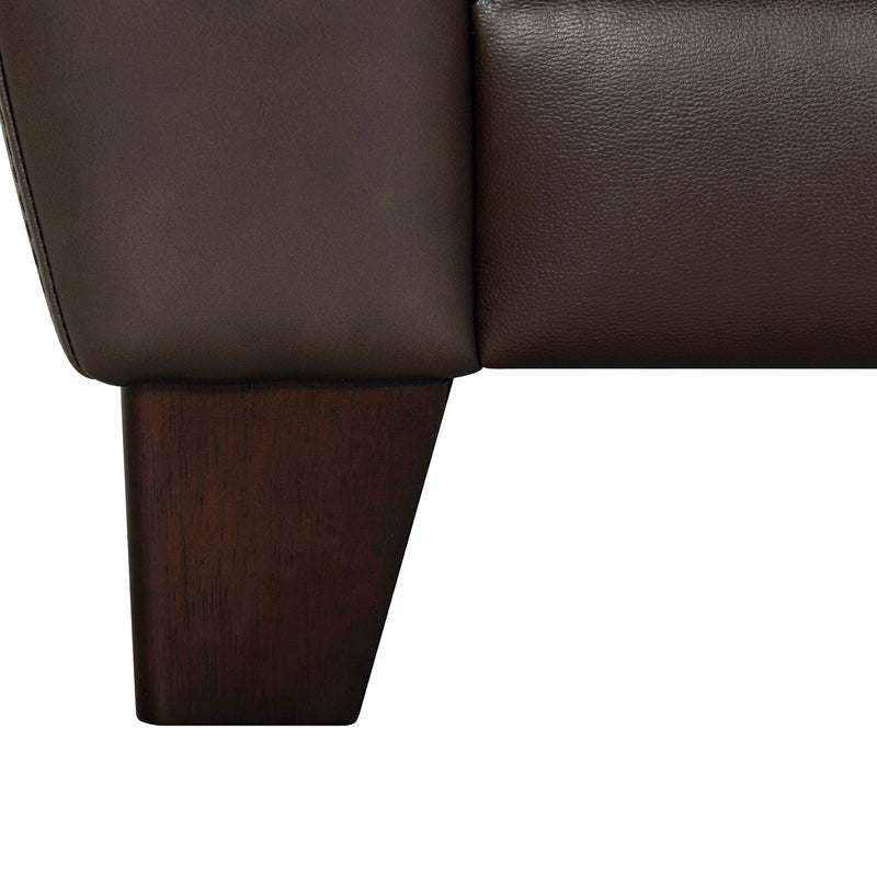 Kester 81" Square Arm Espresso Genuine Leather Sofa - Furniture City (CA)l